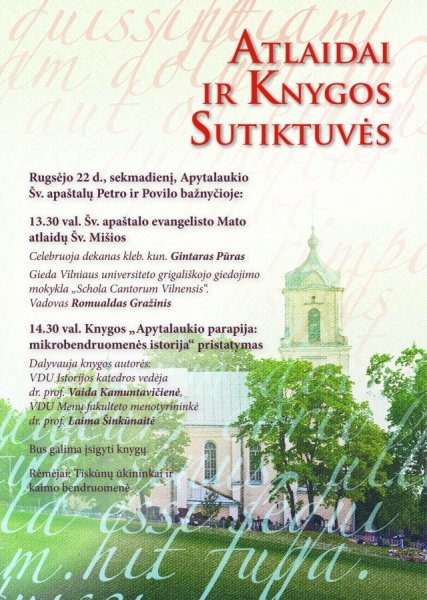 Bažnyčios ir knygos atlaidai Apytalaukyje
