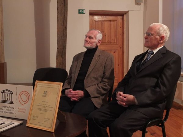 Buvo pagerbti kūrėjai, kurių darbai įtraukti į UNESCO registrą
