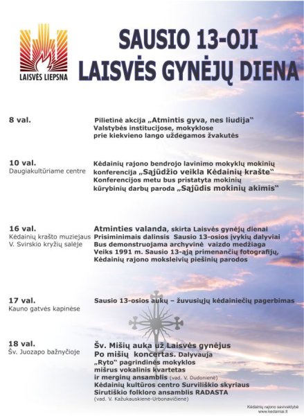SAUSIO 13-OJI – Laisvės gynėjų diena