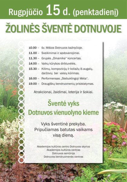 Dotnuva kviečia į Žolinės šventę!