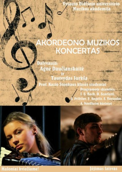 Šiandien bibliotekoje akardeono muzikos koncertas