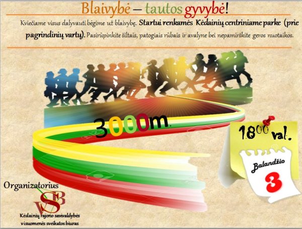 Balandžio 3-iąją bėkime už blaivybę!