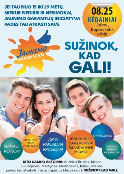 Šiandien - renginys jaunimui „Jaunimas – rytdienos lyderiai“