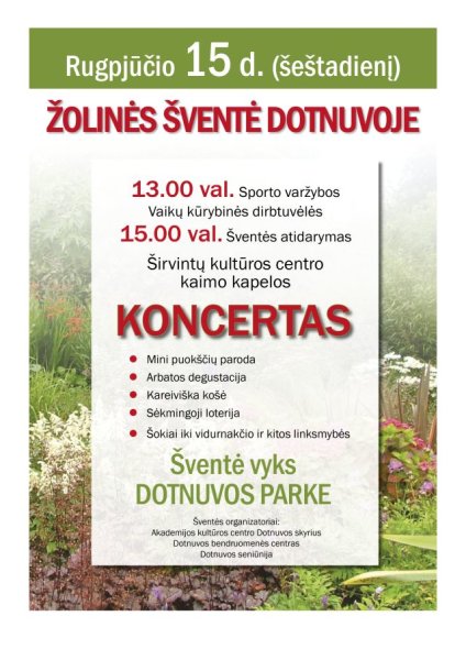 Dotnuviškiai kviečia į Žolinės šventę