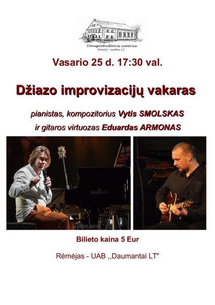 Šiandien − džiazo koncertas Daugiakultūriame centre
