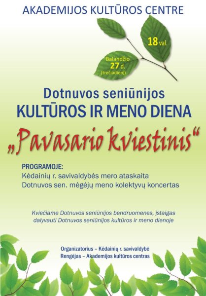 Akademijoje – Dotnuvos seniūnijos kultūros ir meno dienos renginys