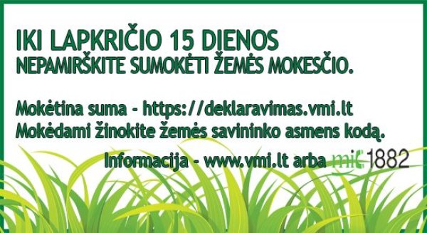 Žemės savininkai jau gali sužinoti, kiek mokės žemės mokesčio 
