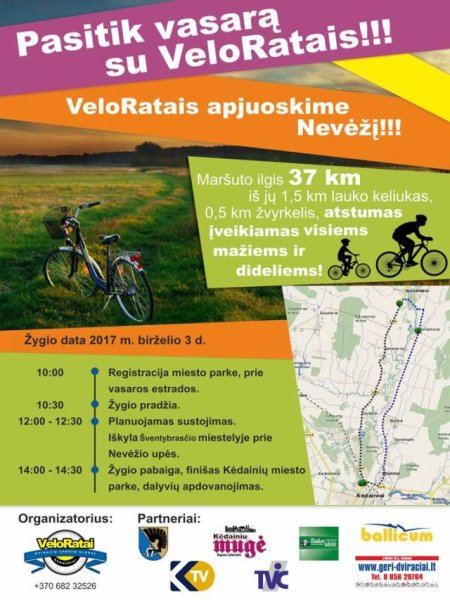 Kviečiame dalyvauti dviratininkų žygyje „Pasitik vasarą su „Veloratais“