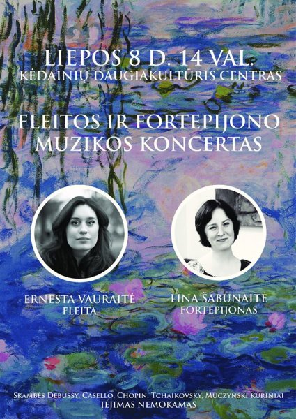 Daugiakultūriame centre vyks fleitos ir fortepijono koncertas