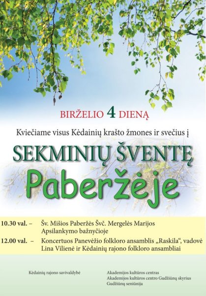 Paberžėje – tradicinė Sekminių šventė