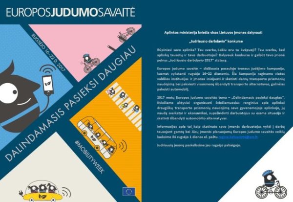 Aplinkos ministerija kviečia visas įmones dalyvauti Judriausio darbdavio konkurse