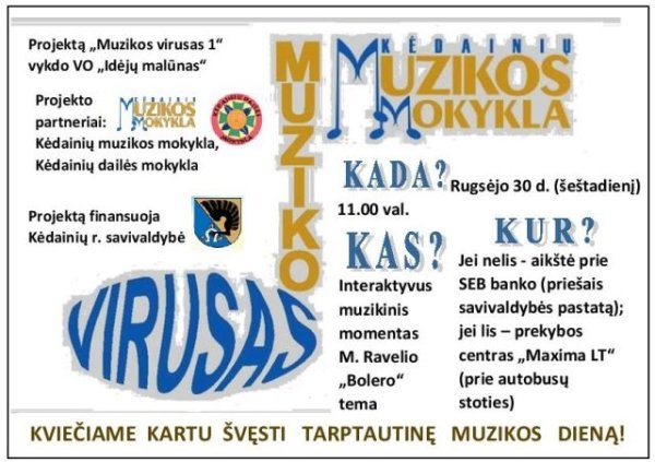 Rugsėjo 30 dieną – internaktyvus muzikinis pasirodymas M. Ravelio „Bolero“ tema