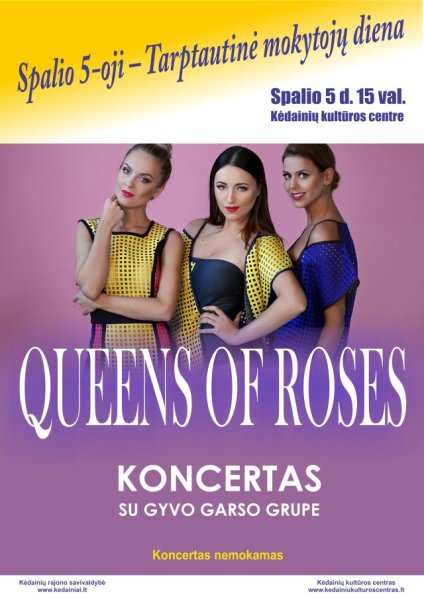 Tarptautinei mokytojų dienai skirtas „Queens of Roses“ koncertas