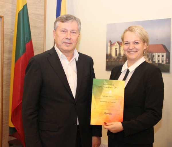 Kėdainių rajono savivaldybei – VšĮ „Versli Lietuva“ apdovanojimas