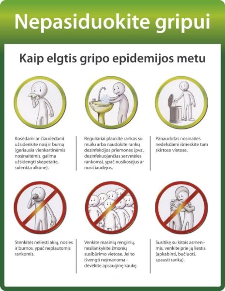 Daugėja sergančiųjų gripu ir ūminėmis viršutinių kvėpavimo takų infekcijomis