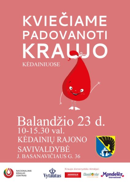 Vyks kraujo donorystės akcija