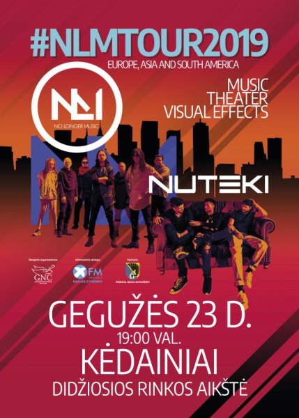 Tarptautinė roko spektaklio grupė „No Longer Music“ ir grupė „Nuteki“ atvyksta į Kėdainius!