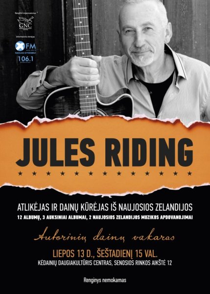 Daugiakultūriame centre  − Juleso Ridingo iš Naujosios Zelandijos koncertas