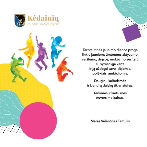Mero Valentino Tamulio sveikinimas su Tarptautine jaunimo diena