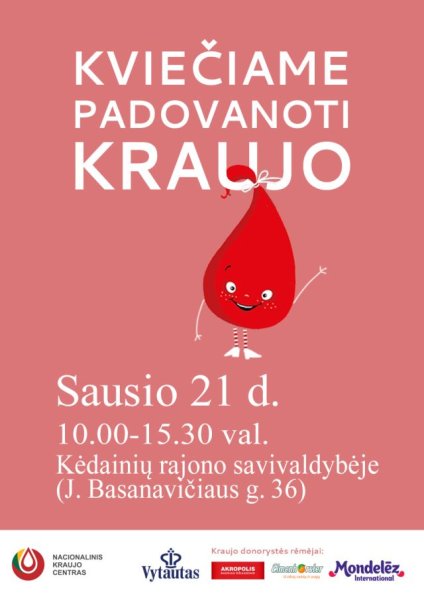 Vyks kraujo donorystės akcija