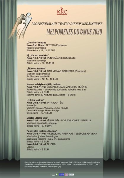 Profesionalaus teatro dienos Kėdainiuose „Melpomenės dovanos 2020“