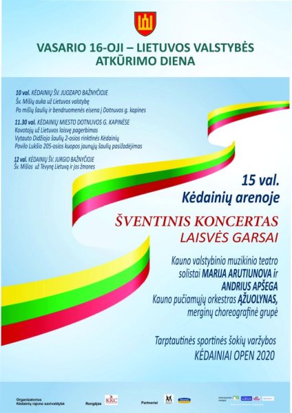 Vasario 16-osios – Lietuvos valstybės atkūrimo dienos renginiai