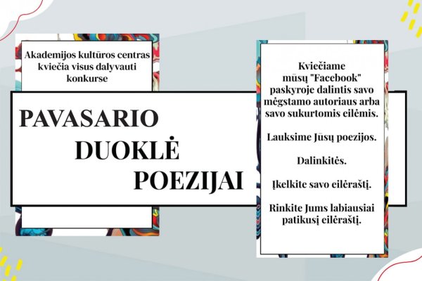 Kviečia dalyvauti poezijos konkurse „Pavasario duoklė poezijai!”