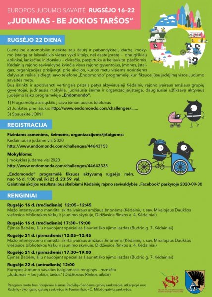 Europos judumo savaitė „Judumas – be jokios taršos“ rugsėjo 16–22 dienomis
