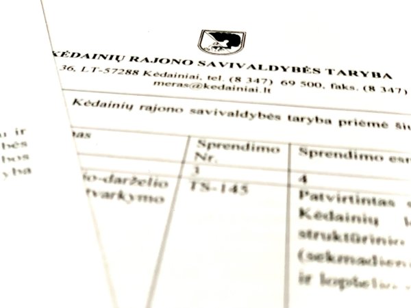 Kėdainių rajono savivaldybės taryba priėmė norminius teisės aktus
