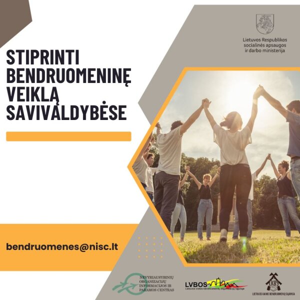 Kvietimas teikti bendruomeninės veiklos stiprinimo projektų paraiškas pagal priemonę „Stiprinti...