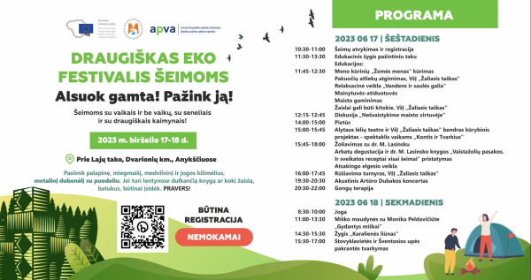 DRAUGIŠKAS EKO FESTIVALIS ŠEIMOMS laukia tavęs!