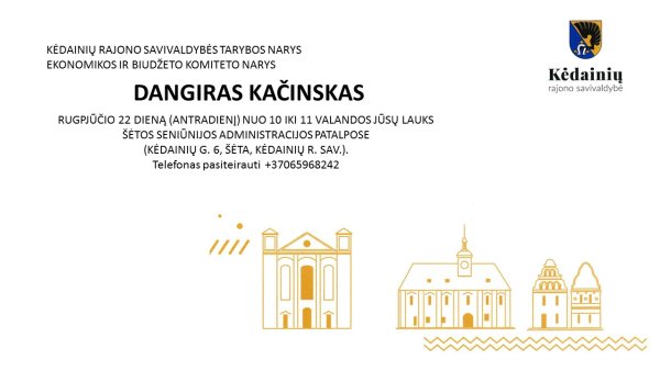 Tarybos narys Dangiras Kačinskas priims gyventojus