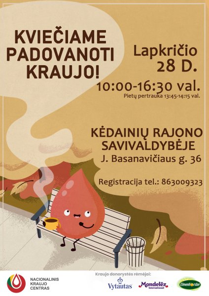 Kvietimas padovanoti kraujo