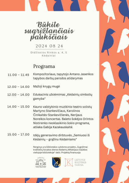 Biblioteka kviečia: „Būkite sugrįžtančiais paukščiais“