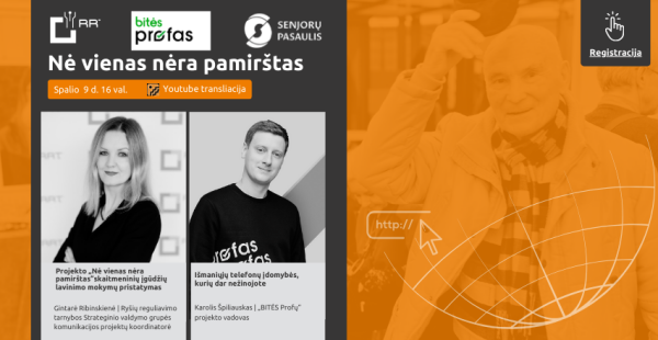 Projektas „Nė vienas nėra pamirštas“  ir vėl kviečia į nuotolinę paskaitą!