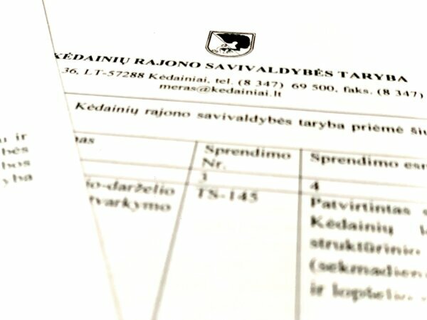 Kėdainių rajono savivaldybės taryba priėmė norminius teisės aktus