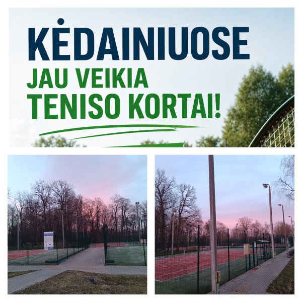Kviečiame nemokamai naudotis teniso kortais! 