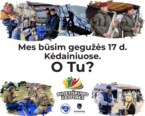 Komandos kviečiamos registruotis į gegužės 17 d. Kėdainiuose vyksiančias „Pilietiškumo žaidynes“