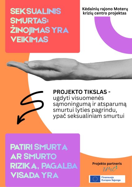 Kėdainių rajono Moterų krizių centras įgyvendina projektą „Seksualinis smurtas: žinojimas yra...