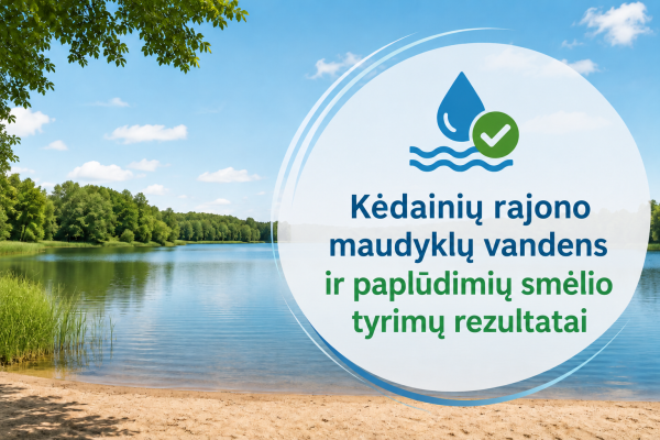 2026 m. birželio 1 d. atliktų Kėdainių rajono maudyklų vandens ir paplūdimių smėlio tyrimų...