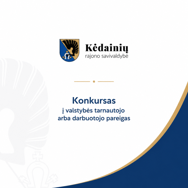 Skelbiamas konkursas vyriausiojo specialisto (už korupcijai atsparios aplinkos kūrimą atsakingo...