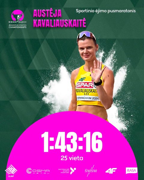 Kraštietė Austėja Kavaliauskaitė – tarp stipriausių Europos sportininkių!