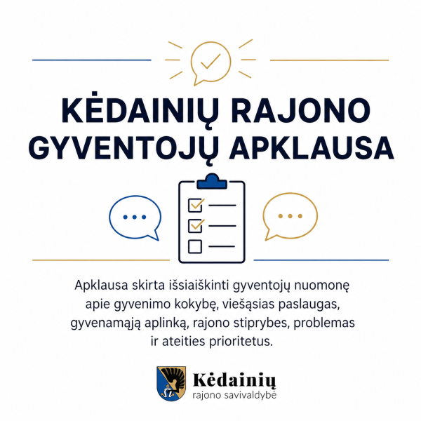 Kviečiame Kėdainių rajono gyventojus dalyvauti apklausoje!