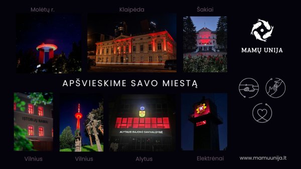 Šiąnakt Kėdainių rajono savivaldybės pastatas nušvis raudonai