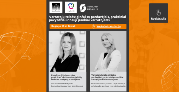 Projektas „Nė vienas nėra pamirštas“ kviečia į nuotolinę paskaitą „Vartotojų teisės: ginčai su...