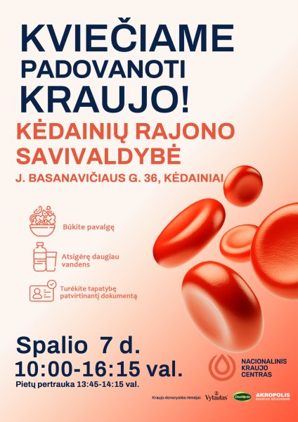Kviečiame padovanoti kraujo!