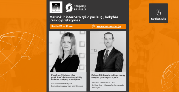 Kviečiame į nemokamą nuotolinę paskaitą apie interneto kokybę ir įrankį „Matuok.lt“
