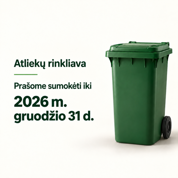 Primename, kad vietinę rinkliavą už komunalinių atliekų surinkimą ir tvarkymą už 2026 metus...