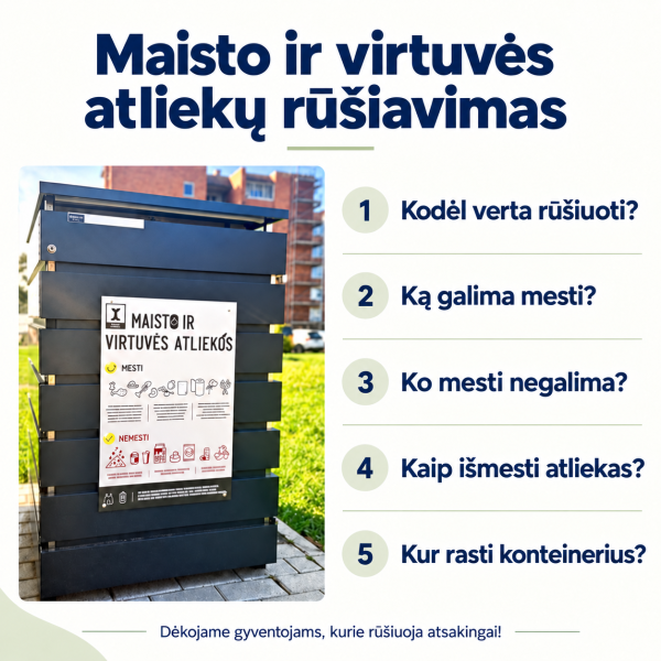 Maisto ir virtuvės atliekų rūšiavimas: ką svarbu žinoti?