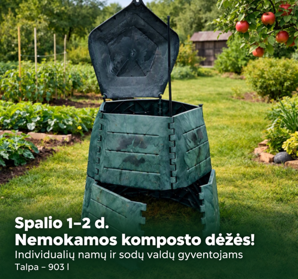 Paskutinės dienos šiemet nemokamai atsiimti komposto dėžę – nepraleiskite progos!